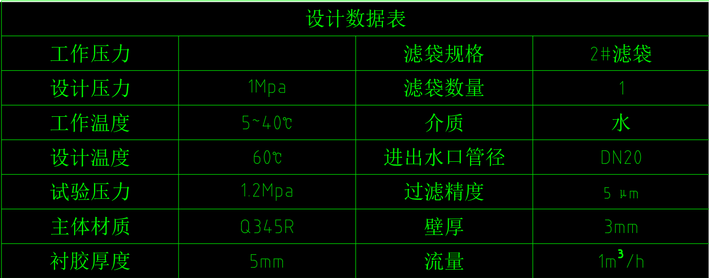 1m3每小时袋式过滤器图纸