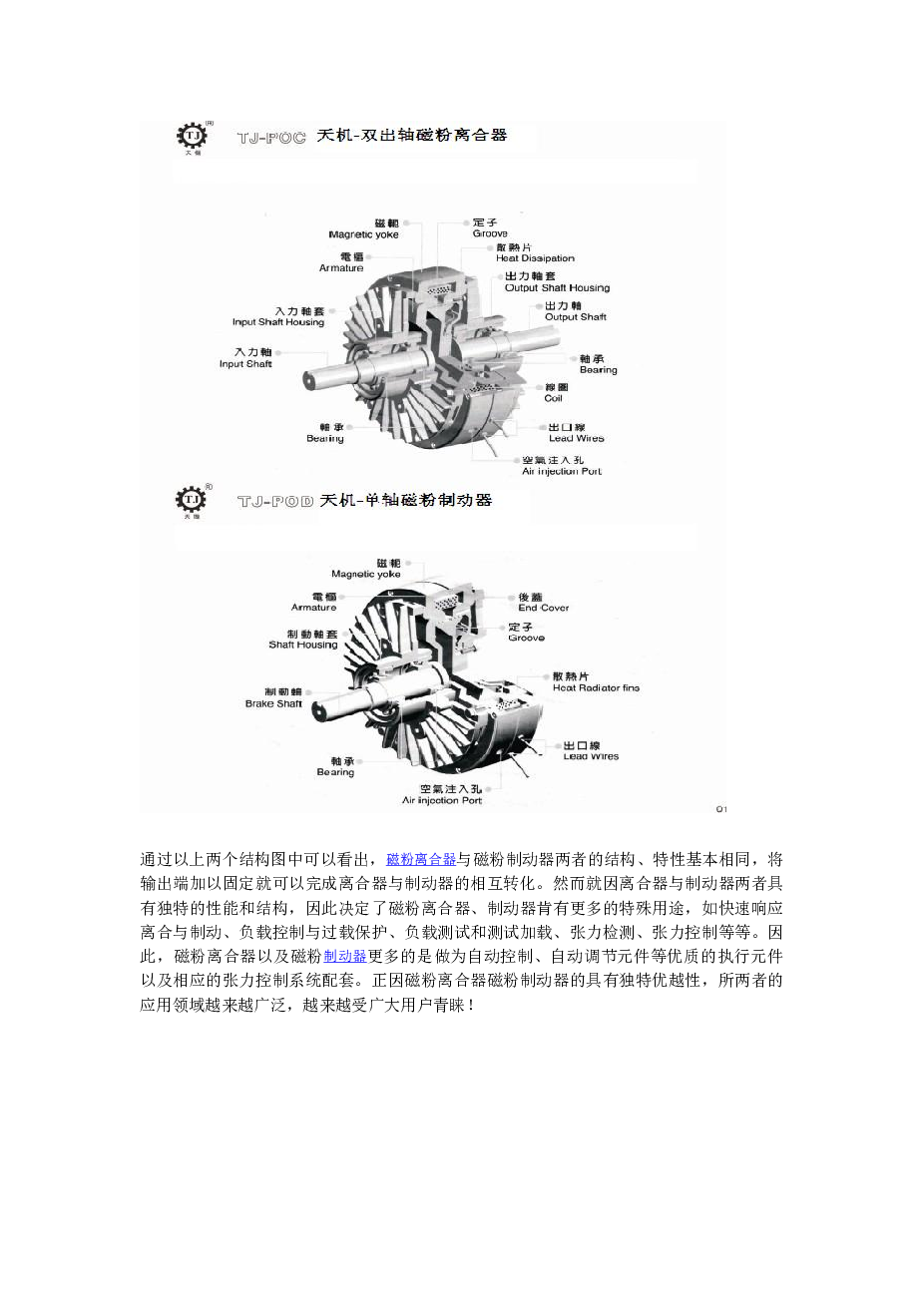 磁粉离合器制动器结构图