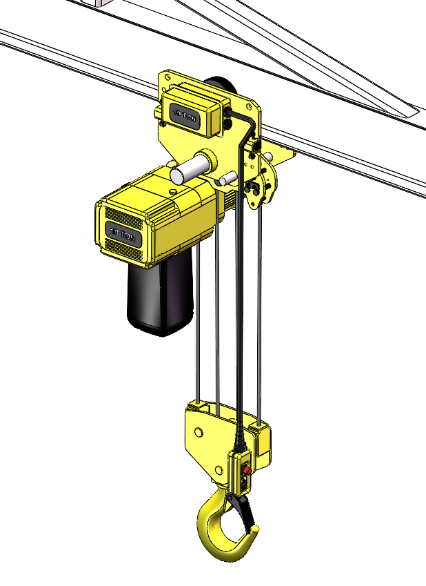 3吨悬臂式电动葫芦提升机SW三维
