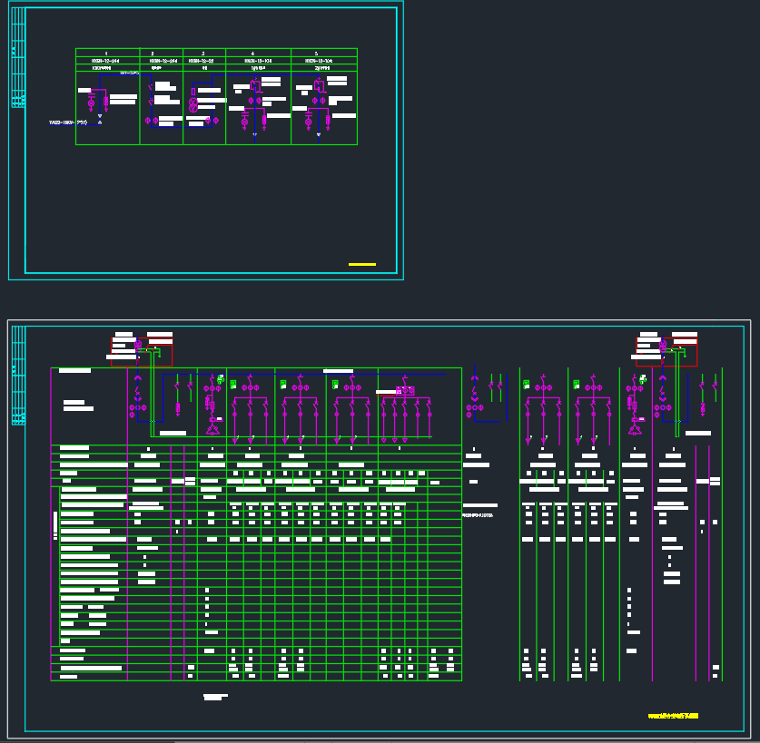 800KVA组合变电所系统图 CAD图纸