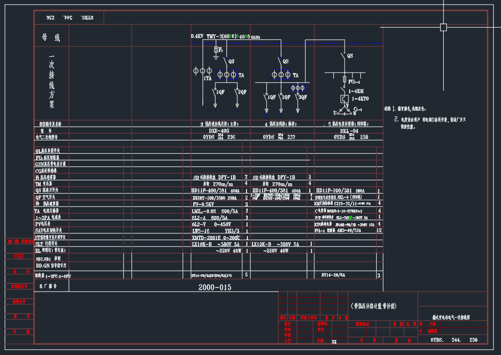 箱式变电站电气一次接线