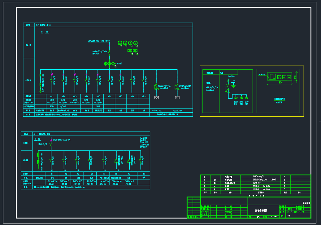 某工程高压配电室电气图纸