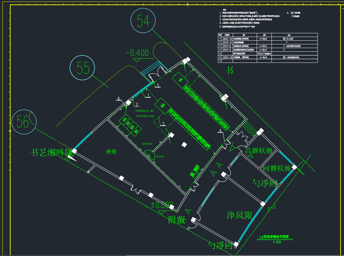 体育场变电所电气平面图 CAD图纸