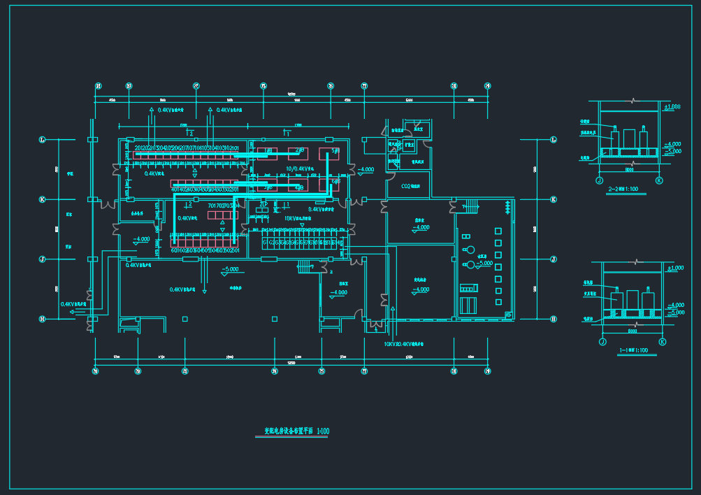 变配电房设备布置平面