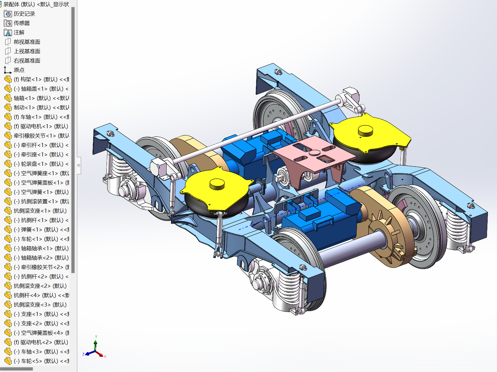 动力转向架 SolidWorks三维