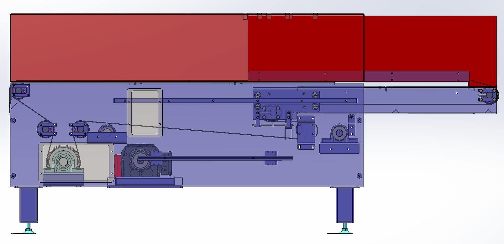 二节伸缩机（链条链轮版）SolidWorks 三维