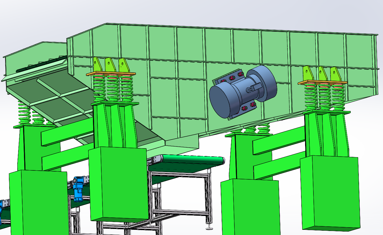 振动落砂运输机 SolidWorks三维