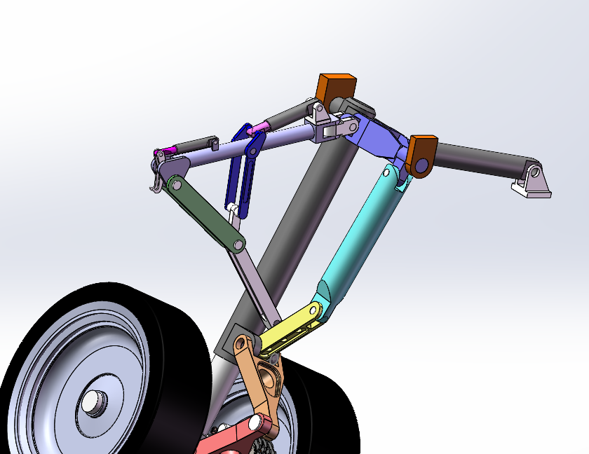 飞机起落架设计（sw20可编辑+动画仿真）