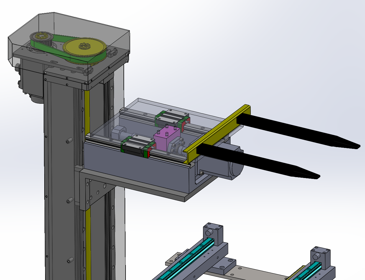 自动仓库物流升降机SolidWorks三维