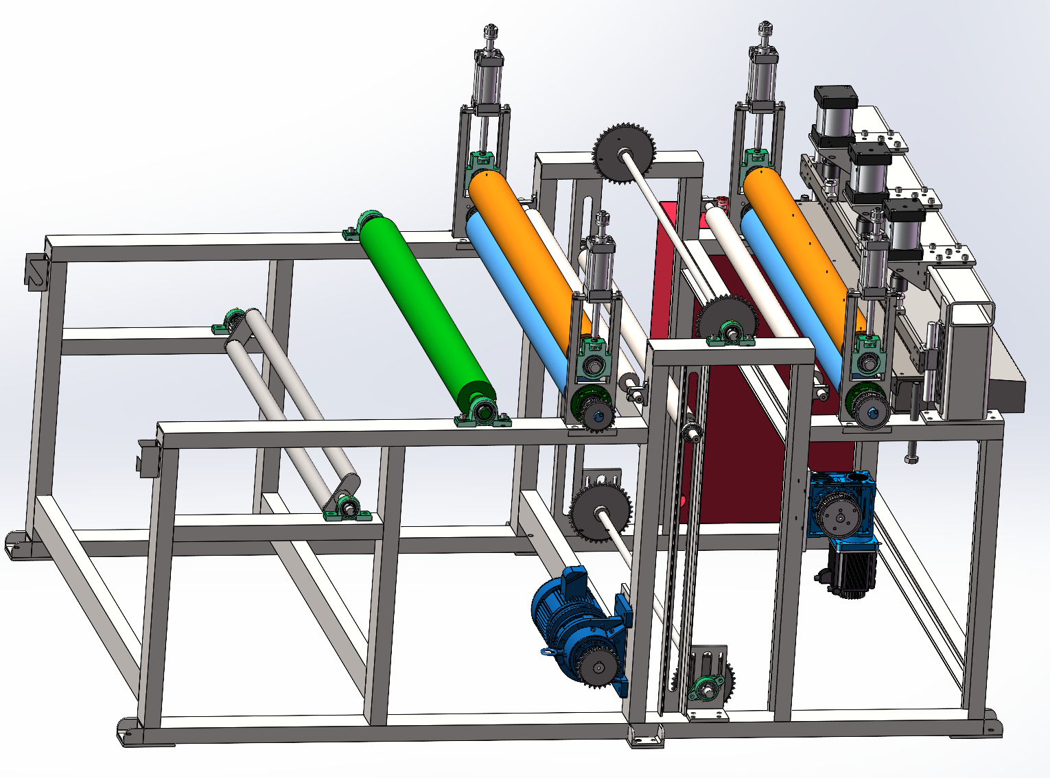 卷筒布料切割机 SolidWorks三维