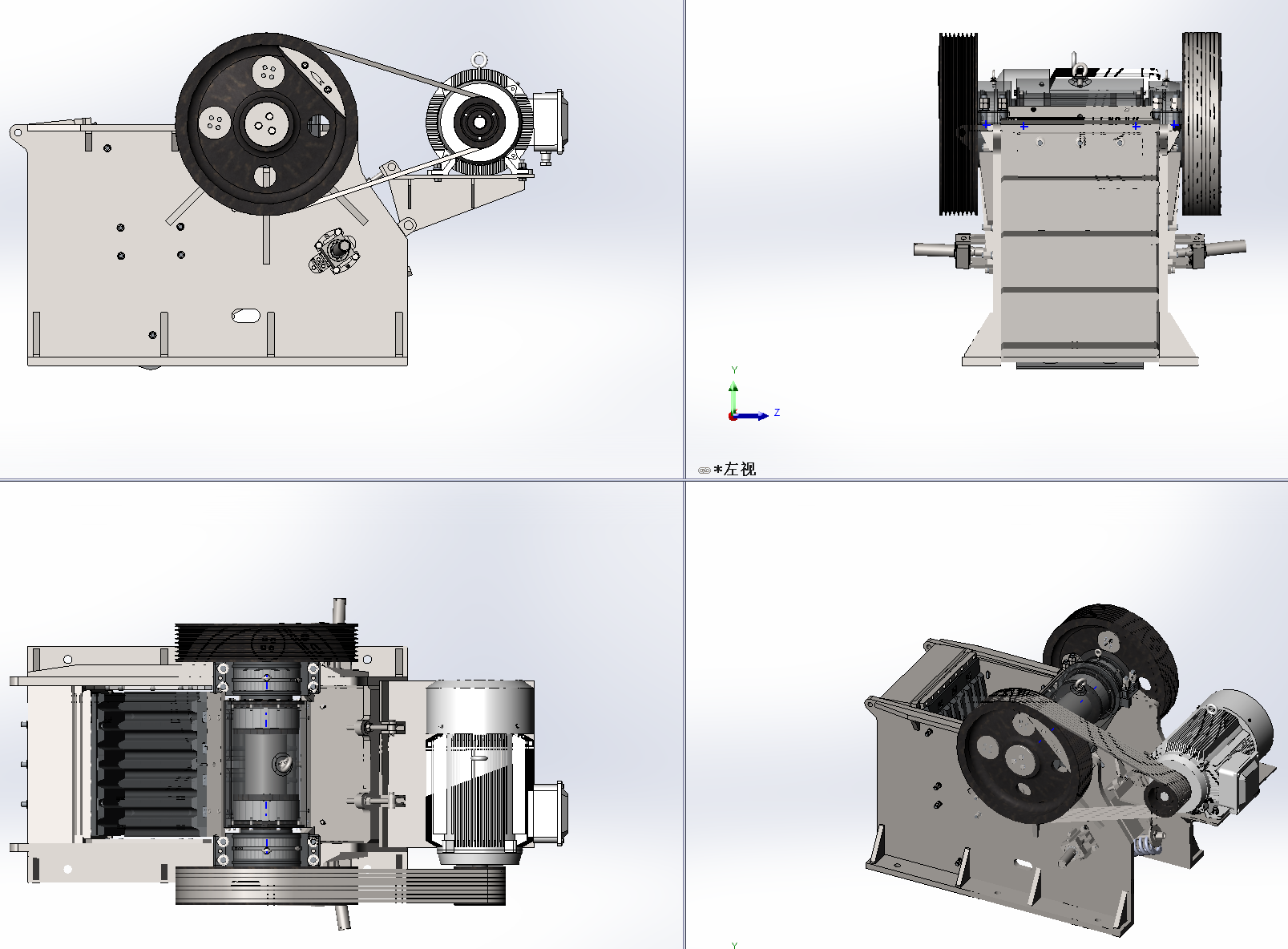 颚式破碎机 PEV600X900    SolidWorks三维