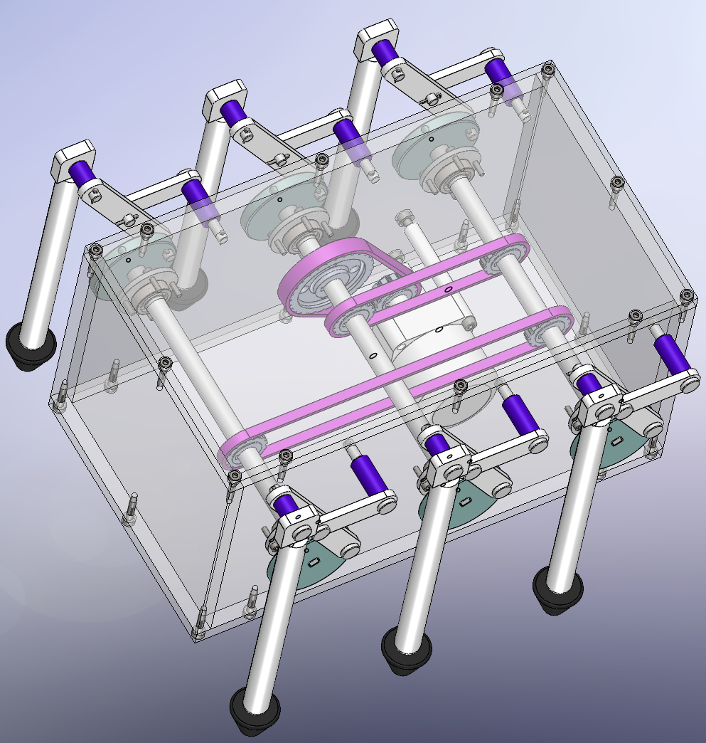 步行四边机器人 SolidWorks三维