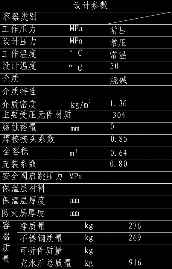 0.64立方米烧碱高位槽