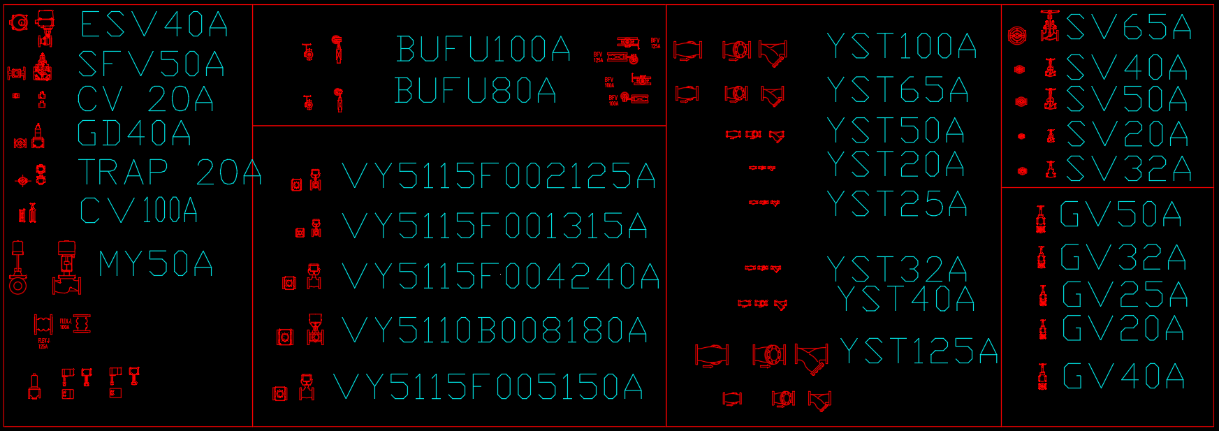 各种阀门外型图