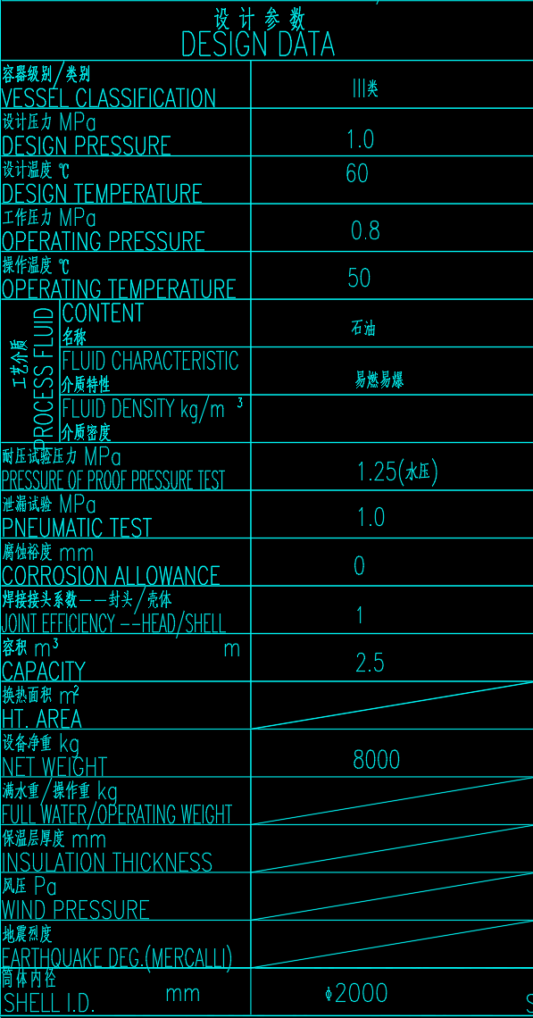 2.5立方米卧式石油储罐