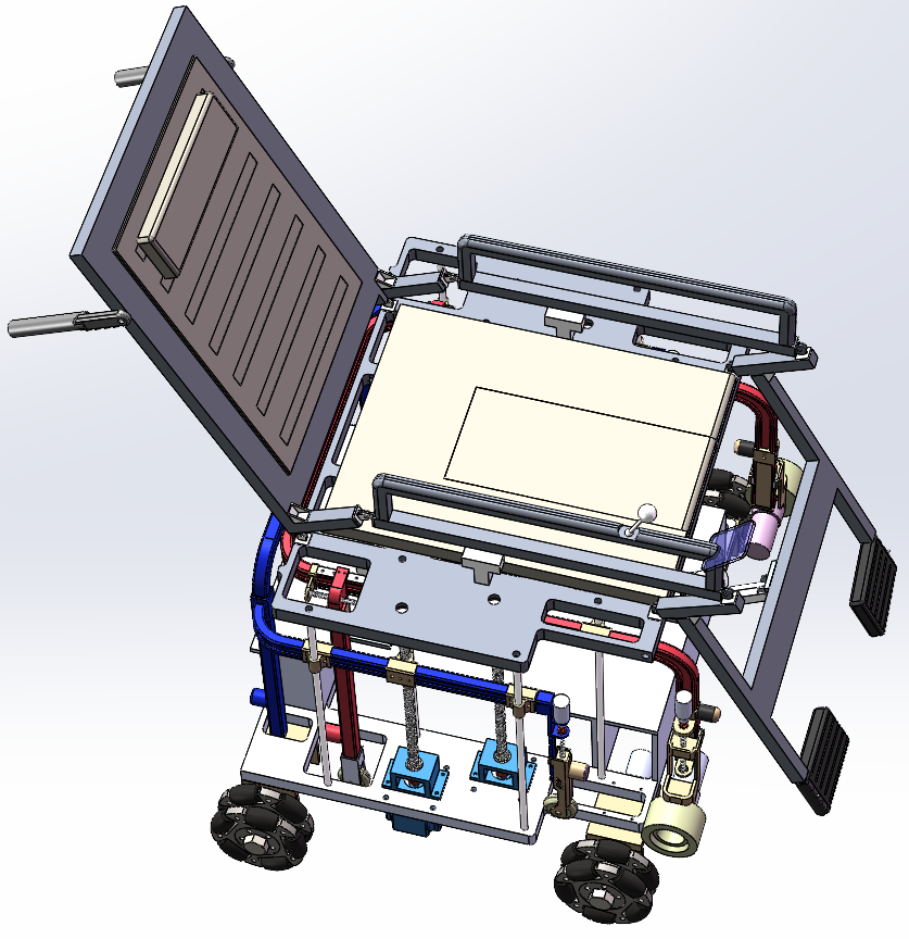 助残站立及康复行走智能轮椅结构设计SW三维