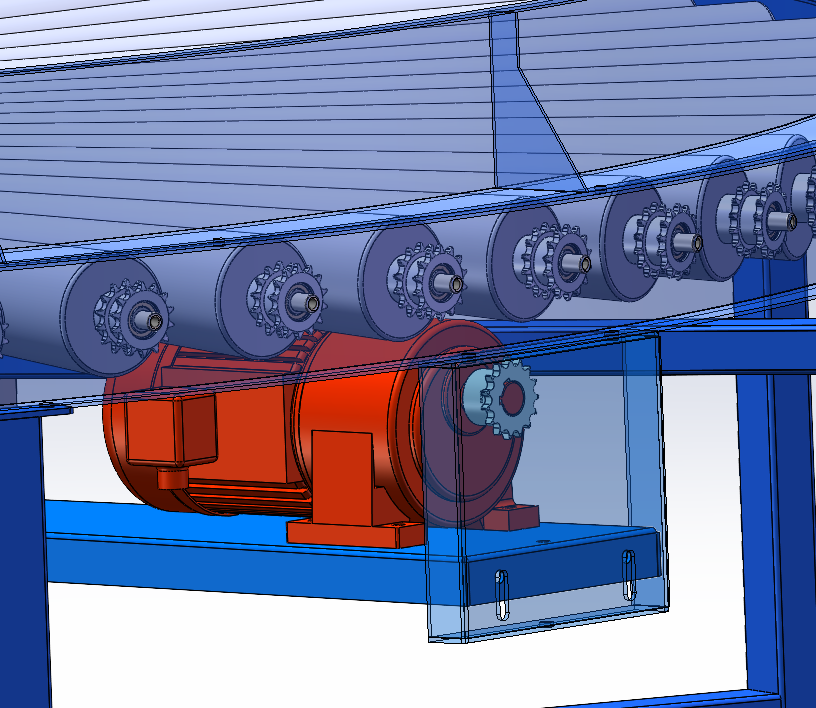 180度滚筒输送 SolidWorks三维