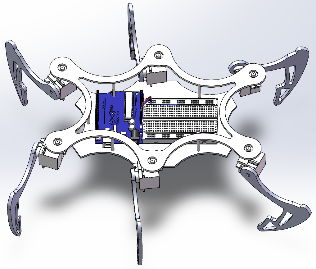 仿生蜘蛛机器人SW三维