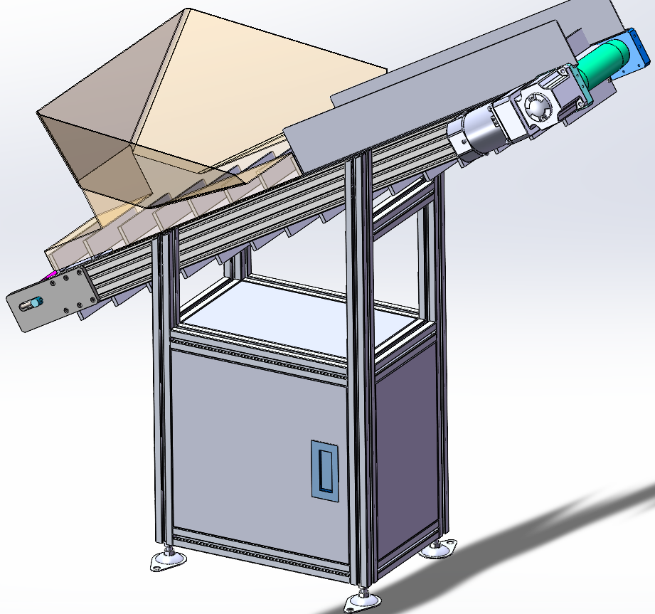 D005平皮带爬坡机提升运输机_SolidWorks