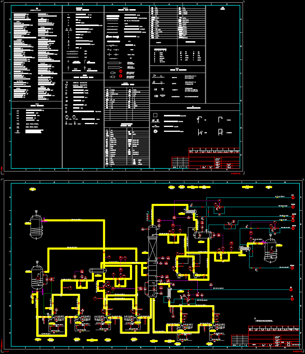 重苯提取三苯管道及仪表流程图  CAD