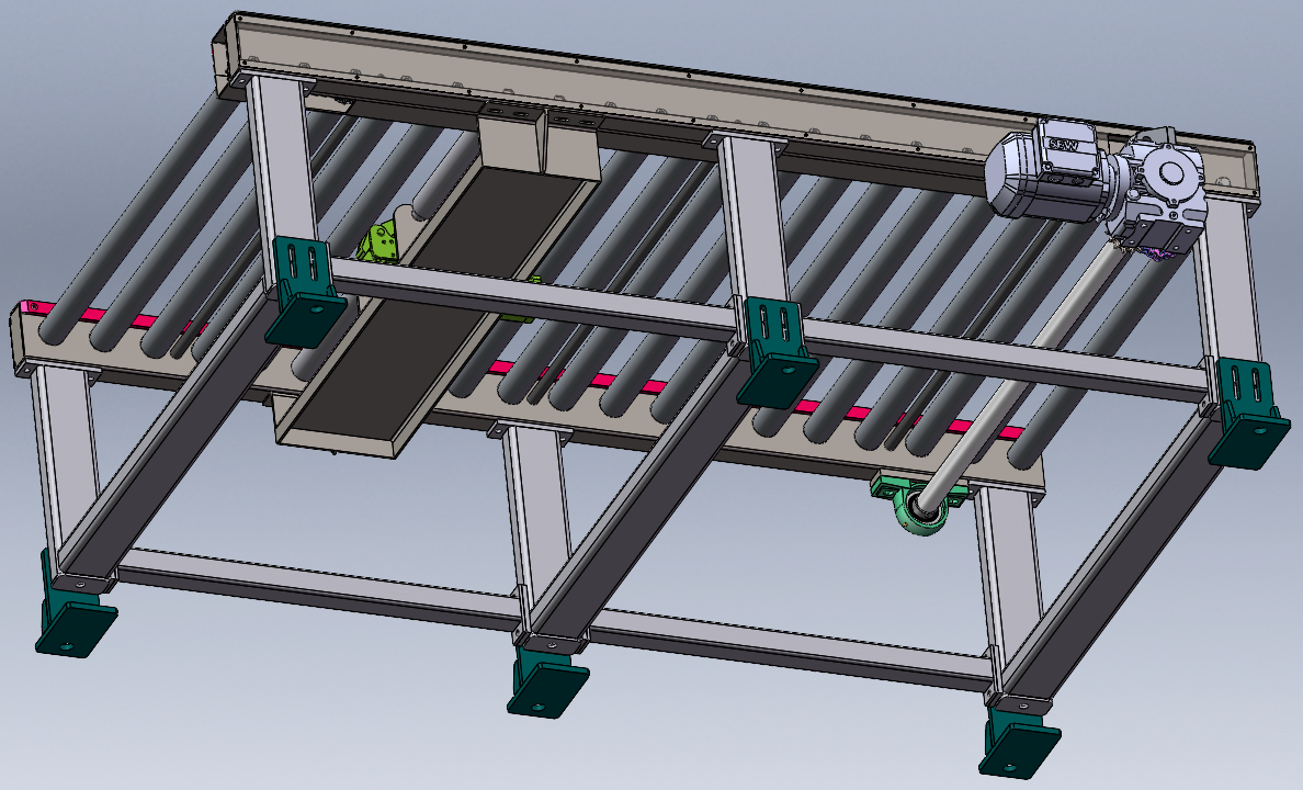 2M单层积放辊筒线 SolidWorks